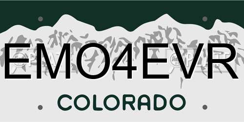 EMO4EVR Colorado License Plate