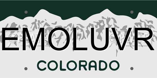 EMOLUVR Colorado License Plate