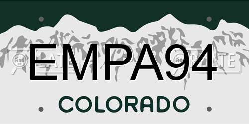 EMPA94 Colorado License Plate
