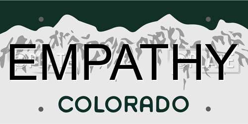 EMPATHY Colorado License Plate