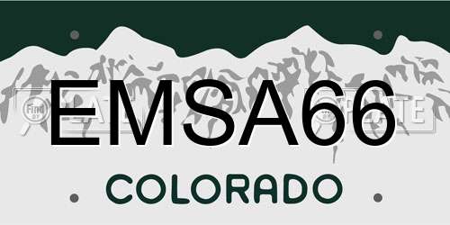 EMSA66 Colorado License Plate