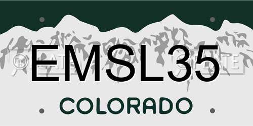 EMSL35 Colorado License Plate