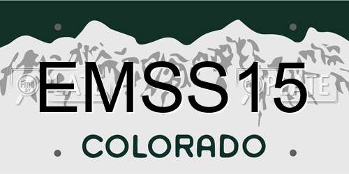 EMSS15 Colorado License Plate