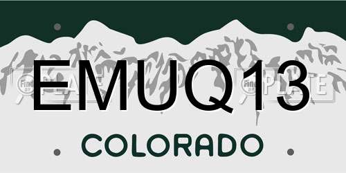 EMUQ13 Colorado License Plate