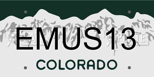 EMUS13 Colorado License Plate