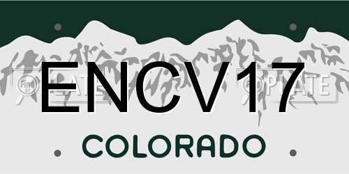 ENCV17 Colorado License Plate