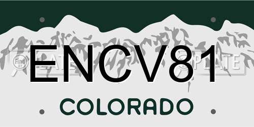 ENCV81 Colorado License Plate