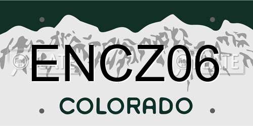 ENCZ06 Colorado License Plate
