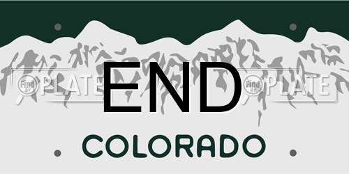 END Colorado License Plate