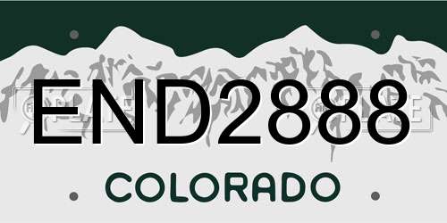 END2888 Colorado License Plate