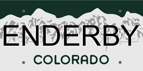 ENDERBY Colorado License Plate