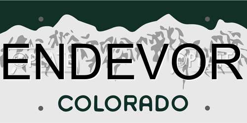 ENDEVOR Colorado License Plate