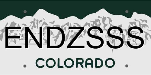 ENDZSSS Colorado License Plate