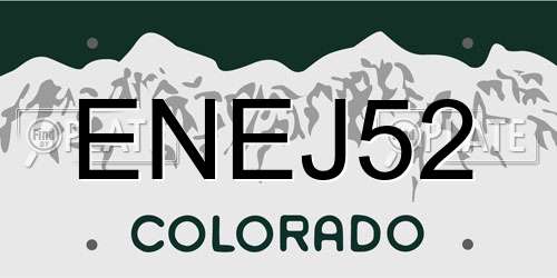 ENEJ52 Colorado License Plate