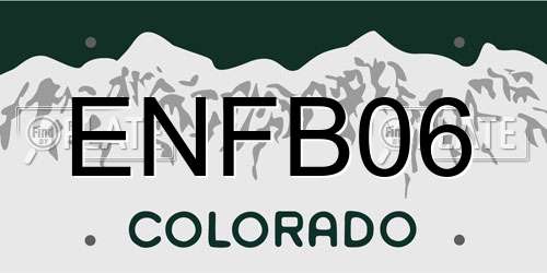 ENFB06 license plate in CO state