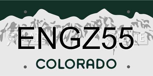 ENGZ55 Colorado License Plate