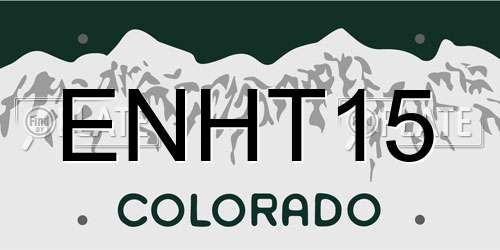 ENHT15 Colorado License Plate