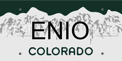 ENIO Colorado License Plate