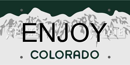 ENJOY Colorado License Plate