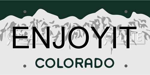 ENJOYIT Colorado License Plate