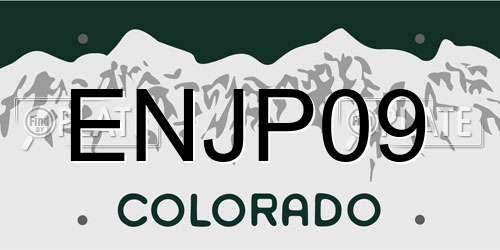 ENJP09 Colorado License Plate
