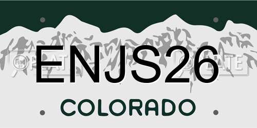 ENJS26 Colorado License Plate