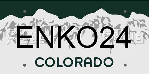ENKO24 Colorado License Plate