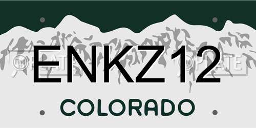 ENKZ12 Colorado License Plate