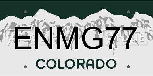 ENMG77 Colorado License Plate