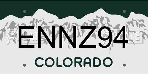 ENNZ94 Colorado License Plate