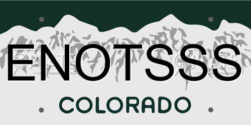 ENOTSSS Colorado License Plate