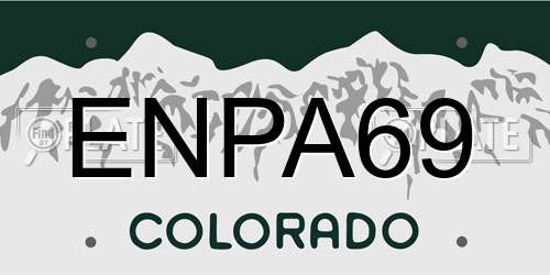 ENPA69 Colorado License Plate