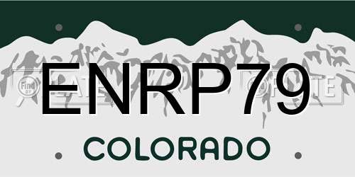 ENRP79 Colorado License Plate