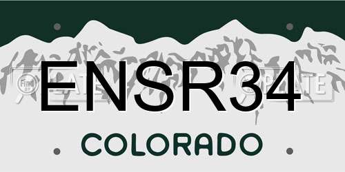 ENSR34 Colorado License Plate
