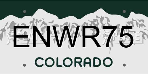 ENWR75 Colorado License Plate