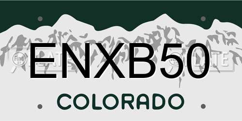 ENXB50 Colorado License Plate