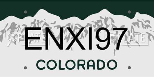 ENXI97 Colorado License Plate