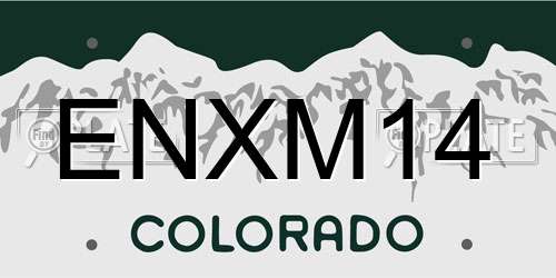 ENXM14 Colorado License Plate