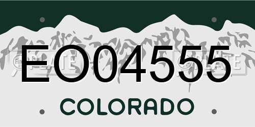 EO04555 Colorado License Plate