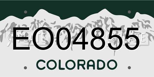 EO04855 Colorado License Plate