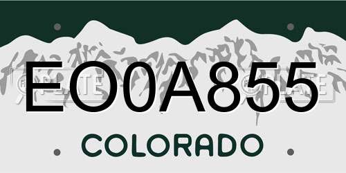 EO0A855 Colorado License Plate