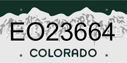 EO23664 Colorado License Plate