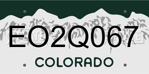 EO2Q067 Colorado License Plate