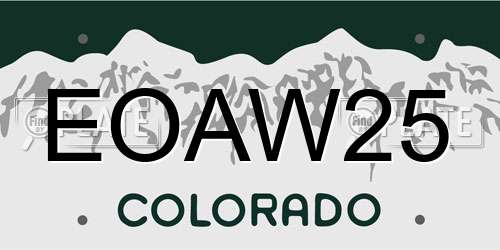 EOAW25 Colorado License Plate