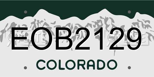 EOB2129 Colorado License Plate