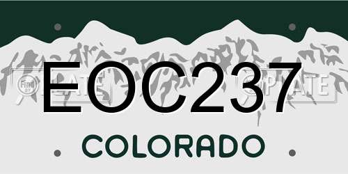 EOC237 Colorado License Plate