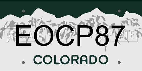 EOCP87 Colorado License Plate