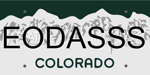 EODASSS Colorado License Plate