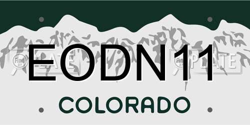EODN11 Colorado License Plate