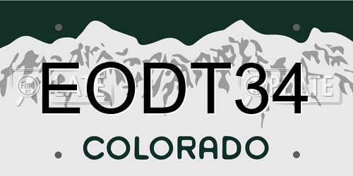 EODT34 Colorado License Plate